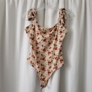 Medium Windsor Beige Pink Floral Tank Body Suit